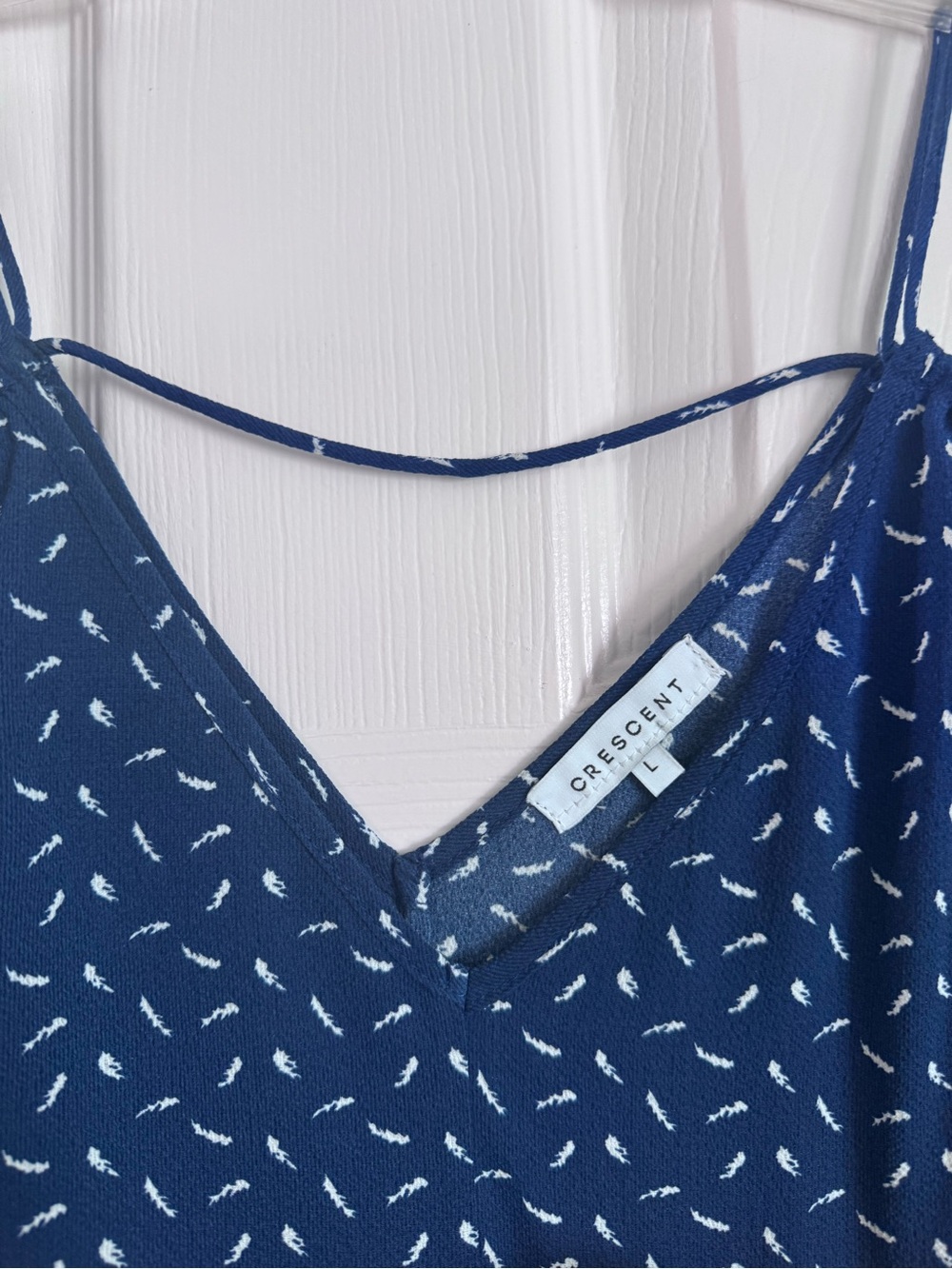 Crescent Navy Blue Printed V-Neck Camisole